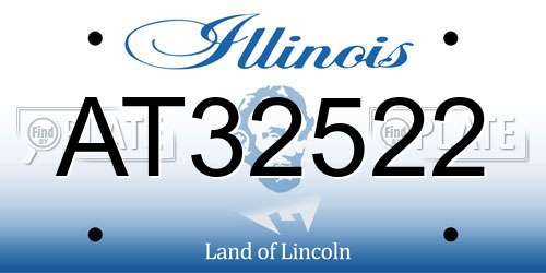 AT32522 Illinois License Plate