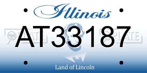 AT33187 Illinois License Plate