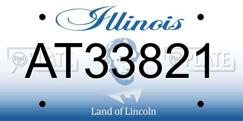 AT33821 Illinois License Plate