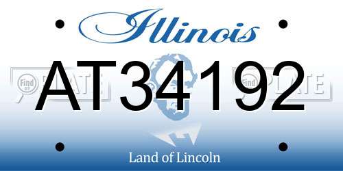 AT34192 Illinois License Plate
