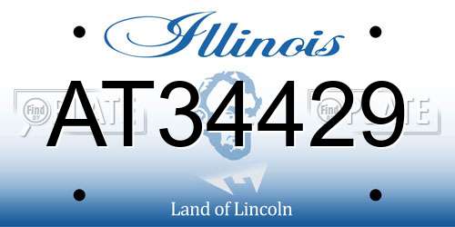 AT34429 Illinois License Plate