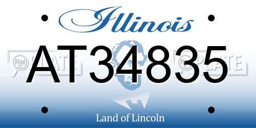 AT34835 Illinois License Plate