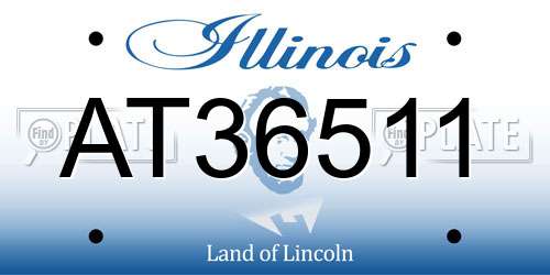 AT36511 Illinois License Plate