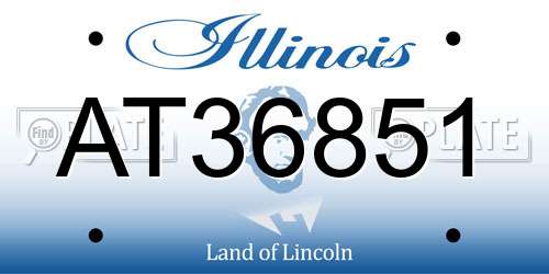 AT36851 Illinois License Plate