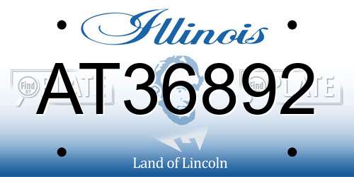 AT36892 Illinois License Plate