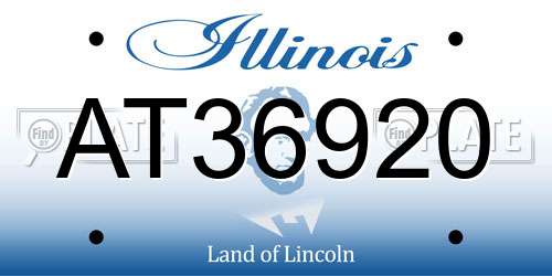 AT36920 Illinois License Plate