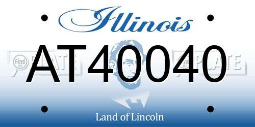 AT40040 Illinois License Plate