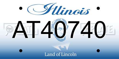 AT40740 Illinois License Plate