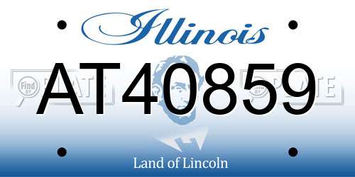 AT40859 Illinois License Plate