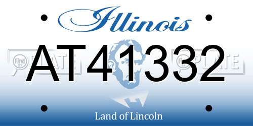 AT41332 Illinois License Plate