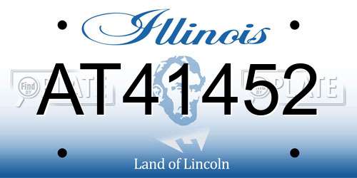 AT41452 Illinois License Plate