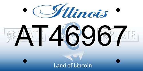 AT46967 Illinois License Plate