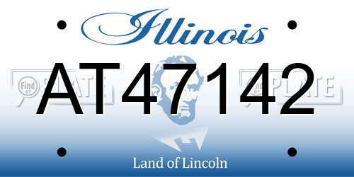 AT47142 Illinois License Plate