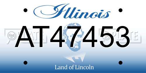 AT47453 Illinois License Plate