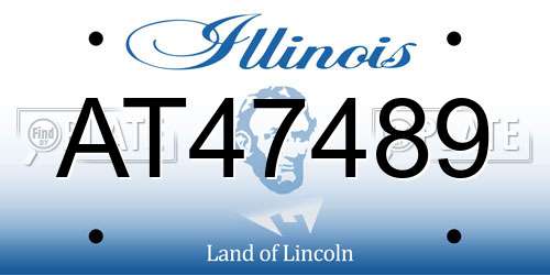 AT47489 Illinois License Plate