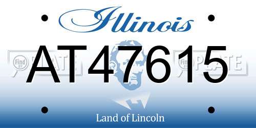 AT47615 Illinois License Plate
