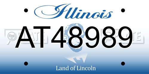 AT48989 Illinois License Plate