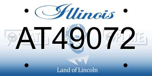 AT49072 Illinois License Plate