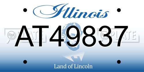 AT49837 Illinois License Plate