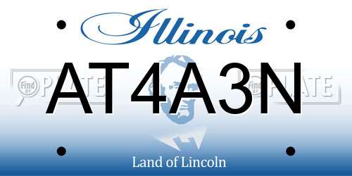 AT4A3N Illinois License Plate