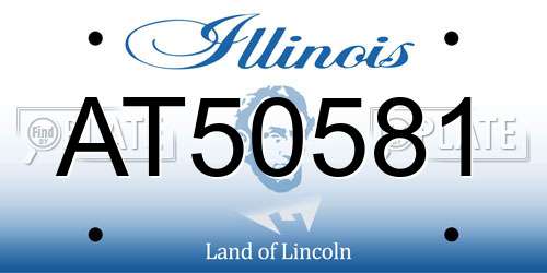 AT50581 Illinois License Plate