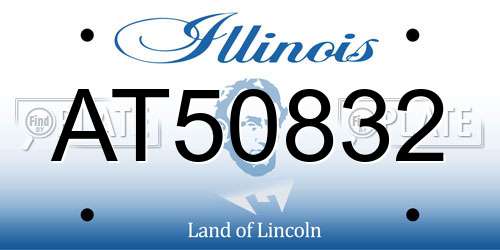 AT50832 Illinois License Plate