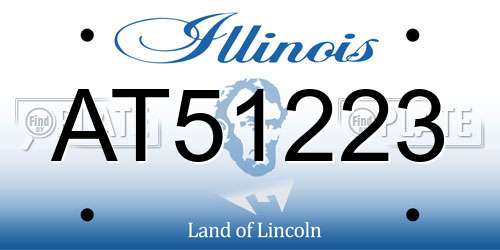 AT51223 Illinois License Plate