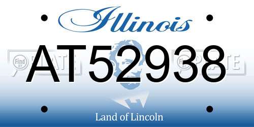 AT52938 Illinois License Plate