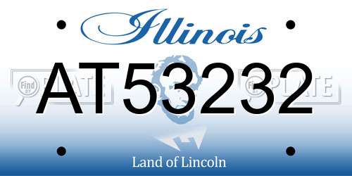 AT53232 Illinois License Plate