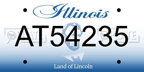 AT54235 Illinois License Plate