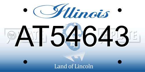 AT54643 Illinois License Plate