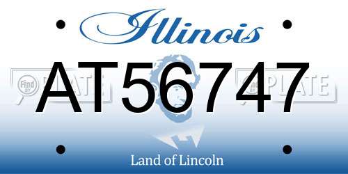 AT56747 Illinois License Plate