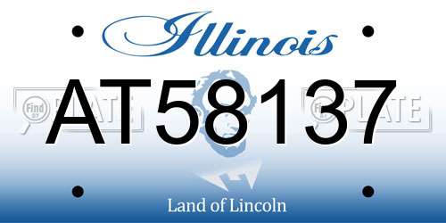AT58137 Illinois License Plate
