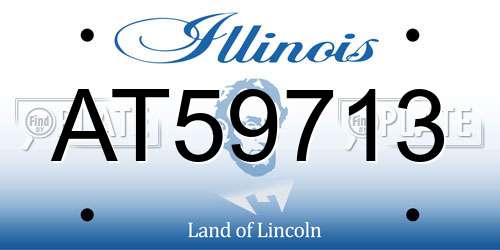 AT59713 Illinois License Plate