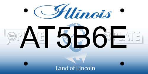 AT5B6E Illinois License Plate