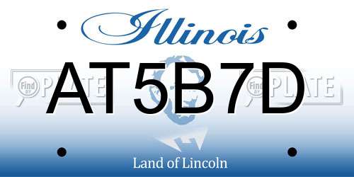 AT5B7D Illinois License Plate