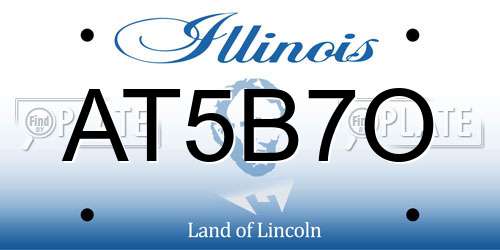 AT5B7O Illinois License Plate