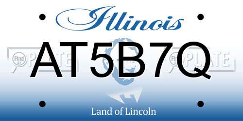 AT5B7Q Illinois License Plate