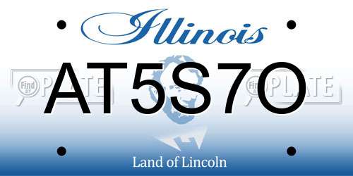 AT5S7O Illinois License Plate