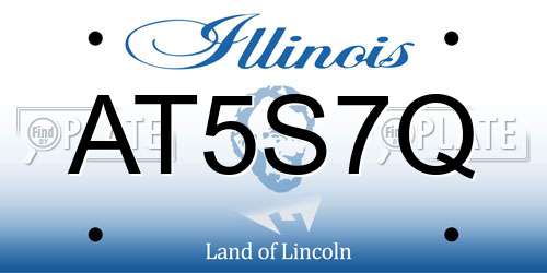 AT5S7Q Illinois License Plate