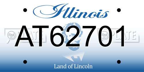 AT62701 Illinois License Plate