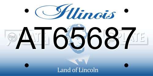 AT65687 Illinois License Plate