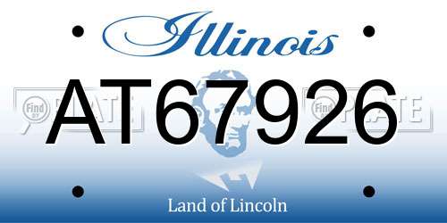 AT67926 Illinois License Plate