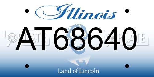 AT68640 Illinois License Plate