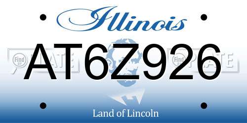AT6Z926 Illinois License Plate