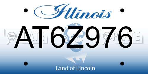 AT6Z976 Illinois License Plate