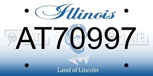 AT70997 Illinois License Plate