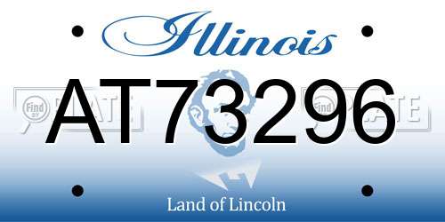 AT73296 Illinois License Plate