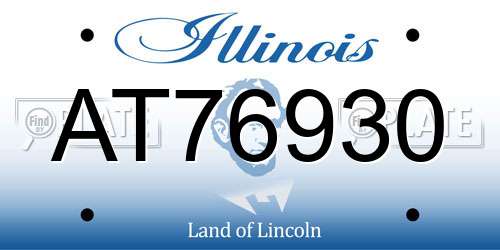 AT76930 Illinois License Plate