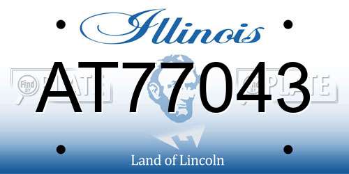 AT77043 Illinois License Plate